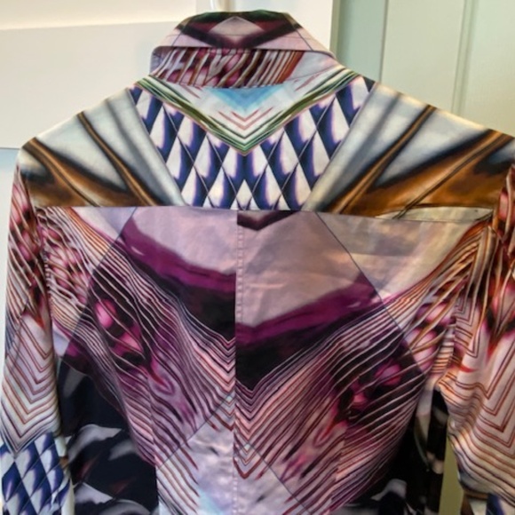 ETERNA Premium Ladies' blouse sz 38 EU sz US S 100% cotton multicolour retro - Picture 12 of 16